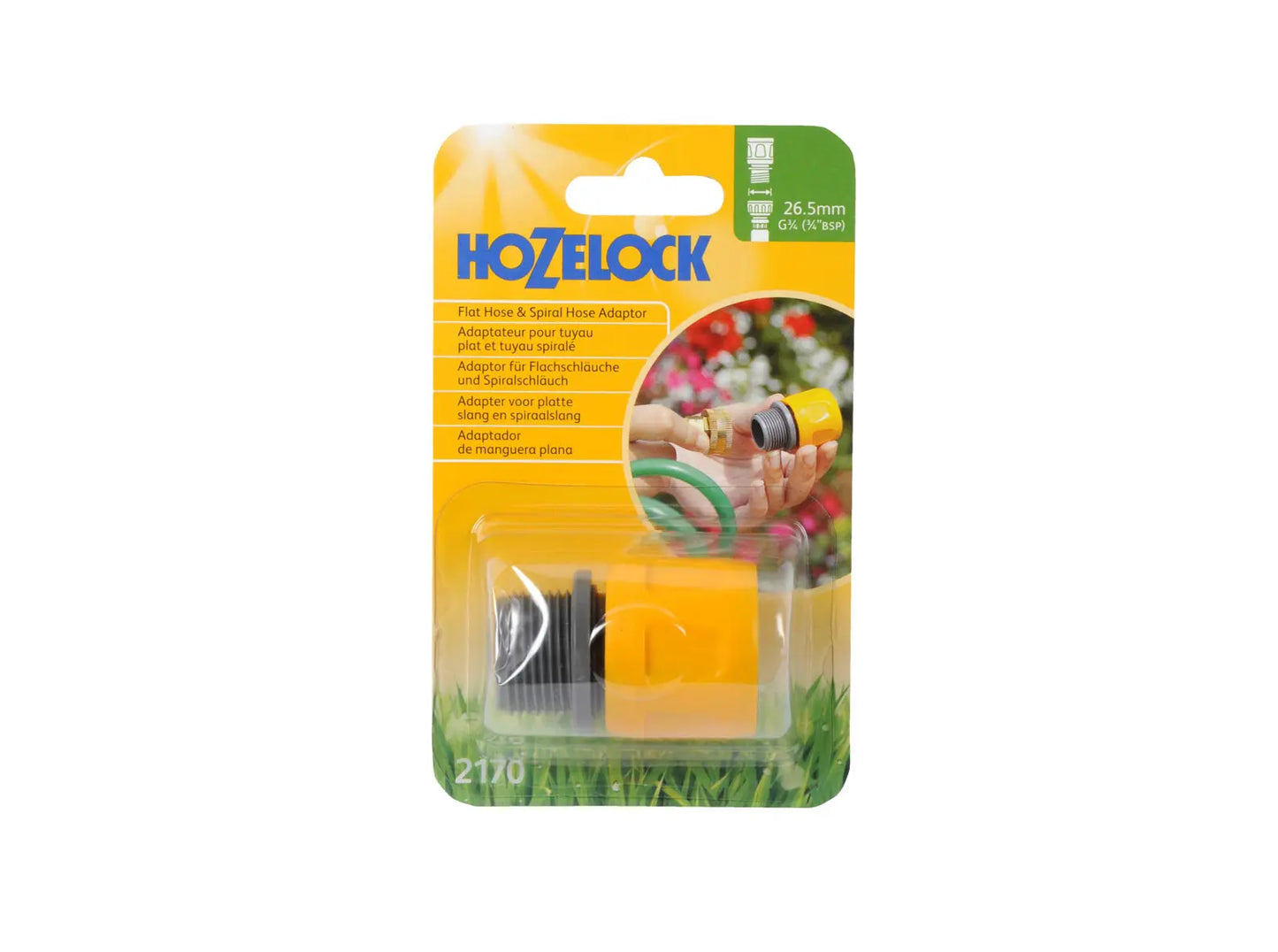 Hozelock 2170 3/4″ BSP Flat Hose and Spiral Hose Adaptor