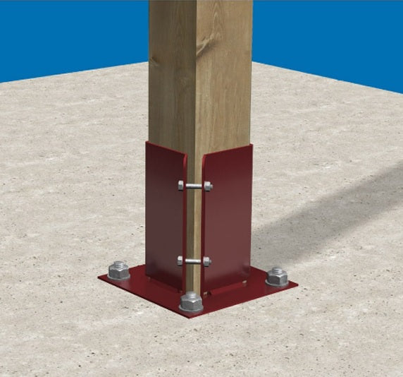 Fence Post Support - Bolt Down 100mm x 100mm
