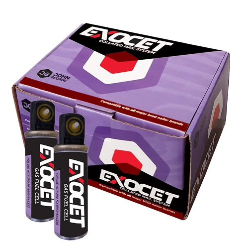 Exocet Angle Brad Nails (2000) with Gas Cartridge