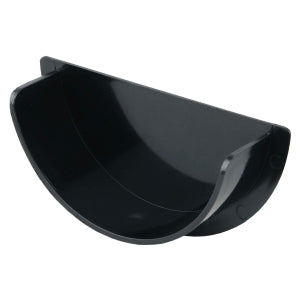 uPVC Half Round Gutter Internal Stop End - Black