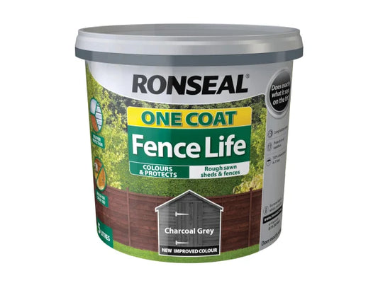 Ronseal One Coat Fence Life Charcoal Grey 5 Litre