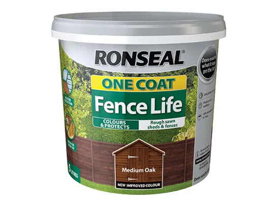 Ronseal One Coat Fence Life Medium Oak 5 Litre