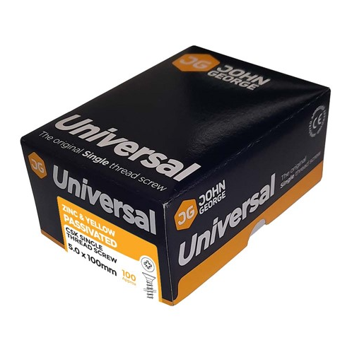 Universal Chipboard Screw CSK Recess - Yellow Zinc