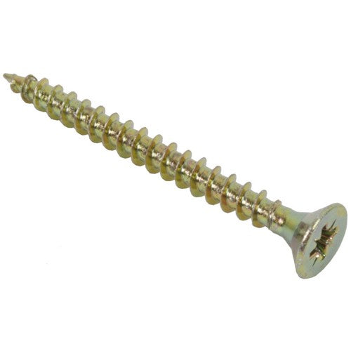 Universal Chipboard Screw CSK Recess - Yellow Zinc