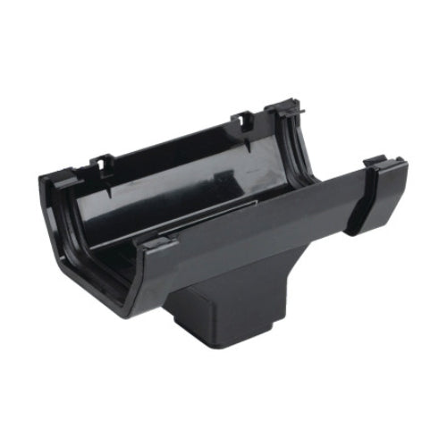 uPVC Square Gutter Running Outlet - Black