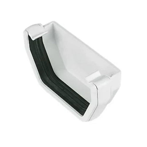 uPVC Square Gutter External Stop End - White