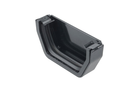 uPVC Square Gutter External Stop End - Black