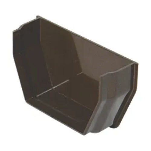 uPVC Square Gutter Internal Stop End - Brown