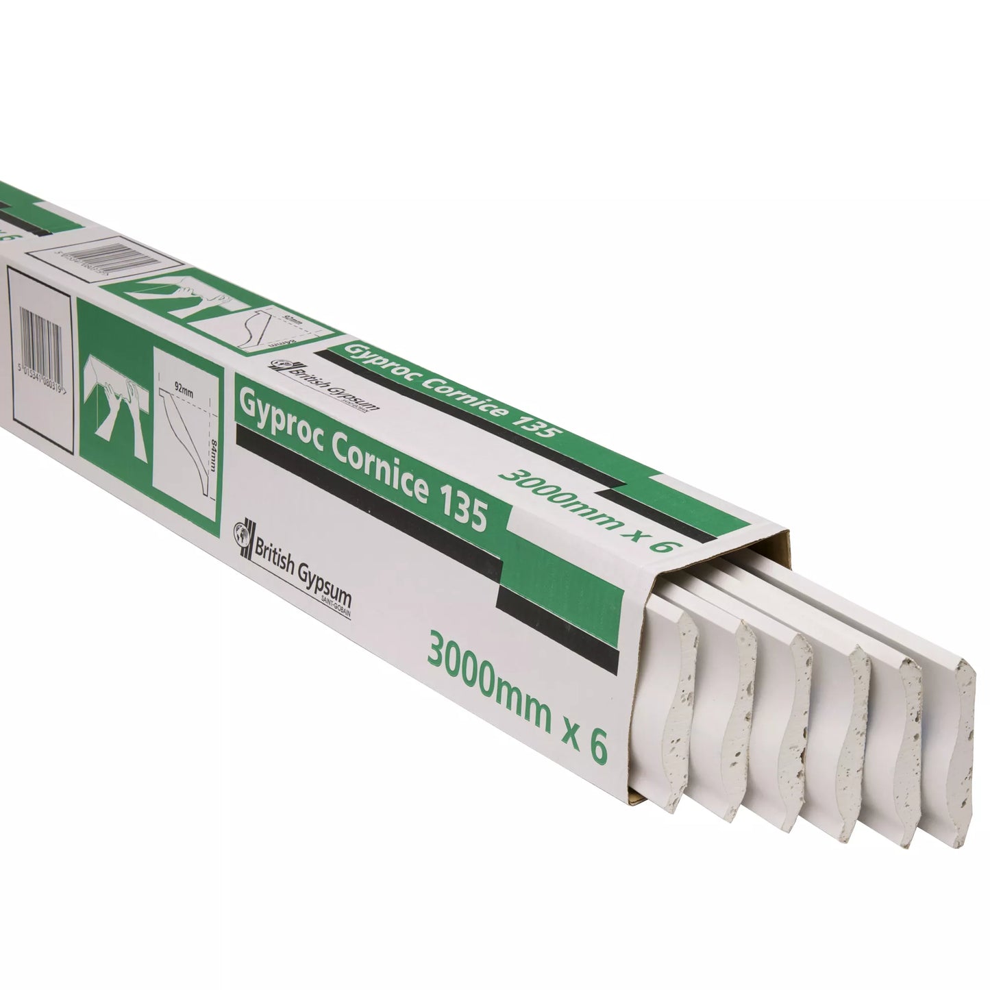 British Gypsum Gyproc Plaster Coving Cornice 135mm