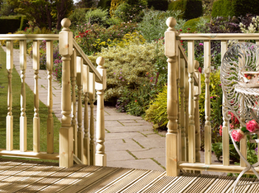 Decking Newel Post - Edwardian Turned with Ball Cap
