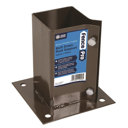 Fence Post Support - Bolt Down 100mm x 100mm