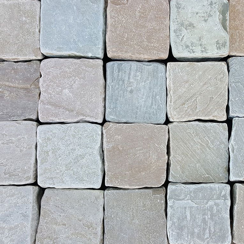 Raj Sandstone Cobbles 100mm x 100mm