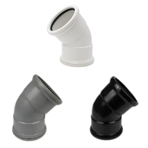 110mm Soil 45 Degree Double Socket Bend | Davies DIY