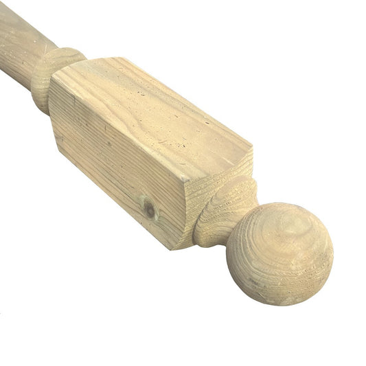 Decking Newel Post - Edwardian Turned with Ball Cap