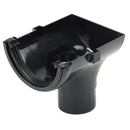 uPVC Half Round Gutter Stop End Outlet - Black