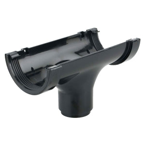 uPVC Half Round Gutter Running Outlet - Black