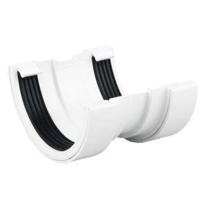 uPVC Half Round Gutter Union - White