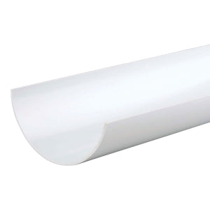 uPVC Half Round Gutter - White 4m