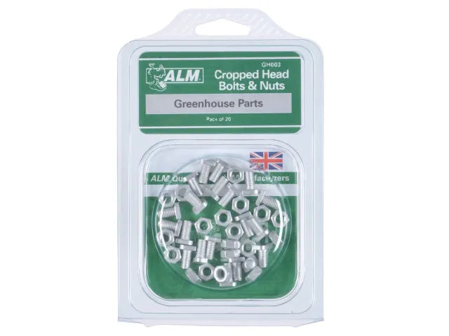 ALM Greenhouse GH003 Cropped Glaze Bolts & Nuts Pack of 20
