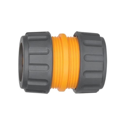Hozelock Hose pipe 19mm Grey and orange hose connector on a white background [Davies DIY & Builders Merchants ]