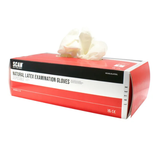 Scan Disposable Latex Gloves Box 100