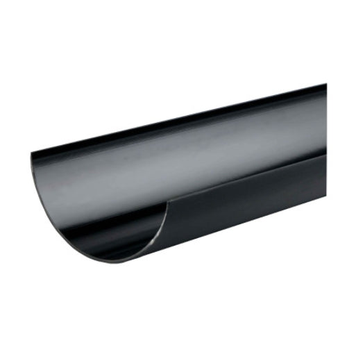 uPVC Half Round Gutter - Black 4m