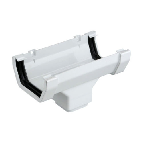 uPVC Square Gutter Running Outlet - White