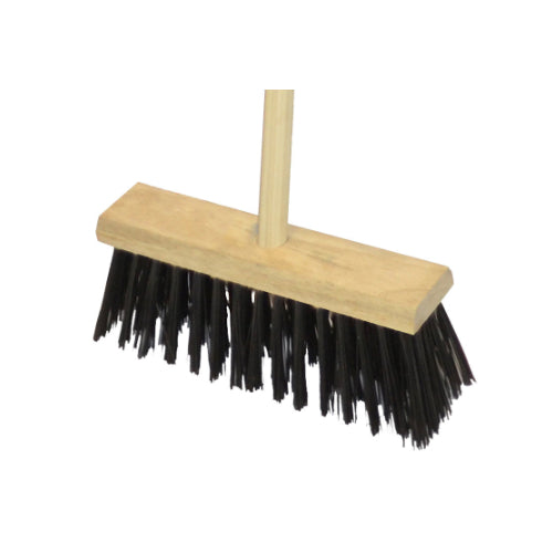 PVC Black Sweeping Brush/Broom 13" c/w handle