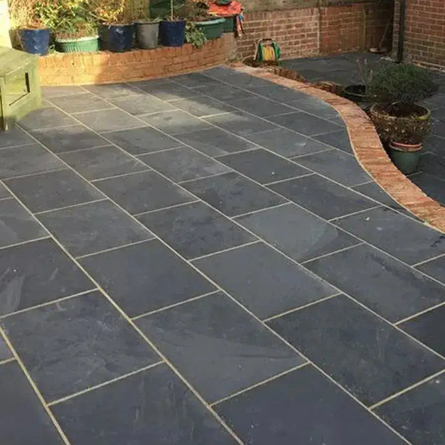 Black Brazilian Slate Paving Single Size 900mm x 600mm