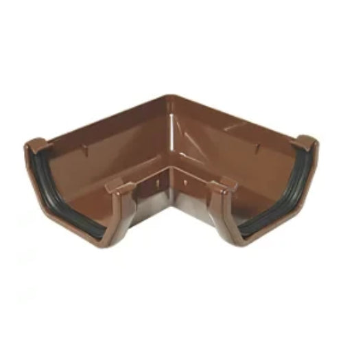 uPVC Square Gutter Bend 90 Degree - Brown