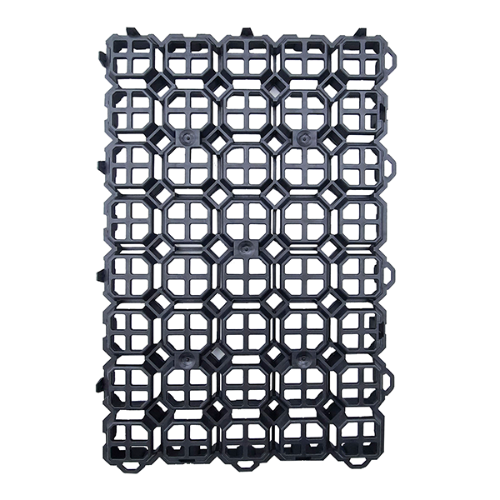 Top view of Flush Groundgrid interlocking plastic ground reinforcement grid for gravel driveways and grass parking areas