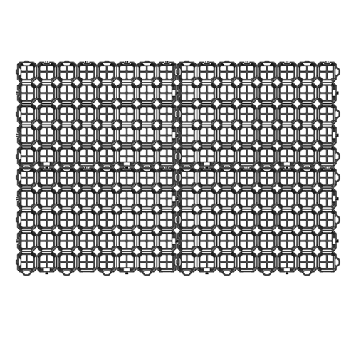 Flush Groundgrid interlocking ground reinforcement panels connected together for driveway and pathway stabilisation