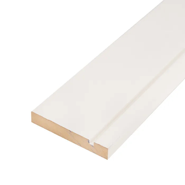 MDF White Primed Grooved Skirting 144mm x 18mm x 4.4m