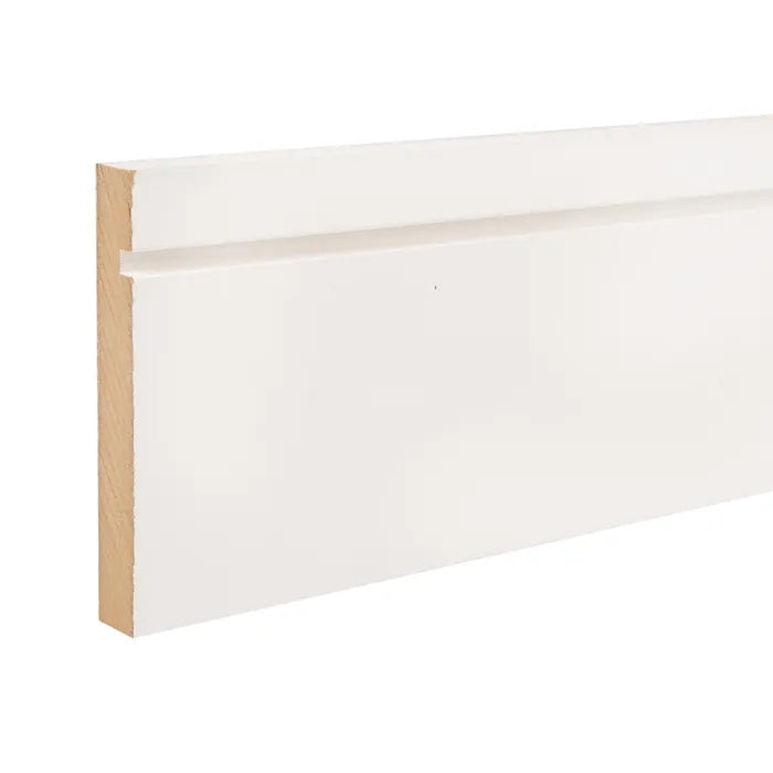 MDF White Primed Grooved Skirting 144mm x 18mm x 4.4m