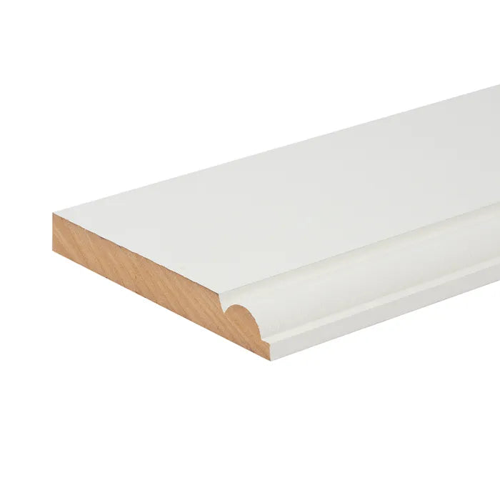 MDF White Primed Torus Skirting 144mm x 18mm x 4.4m