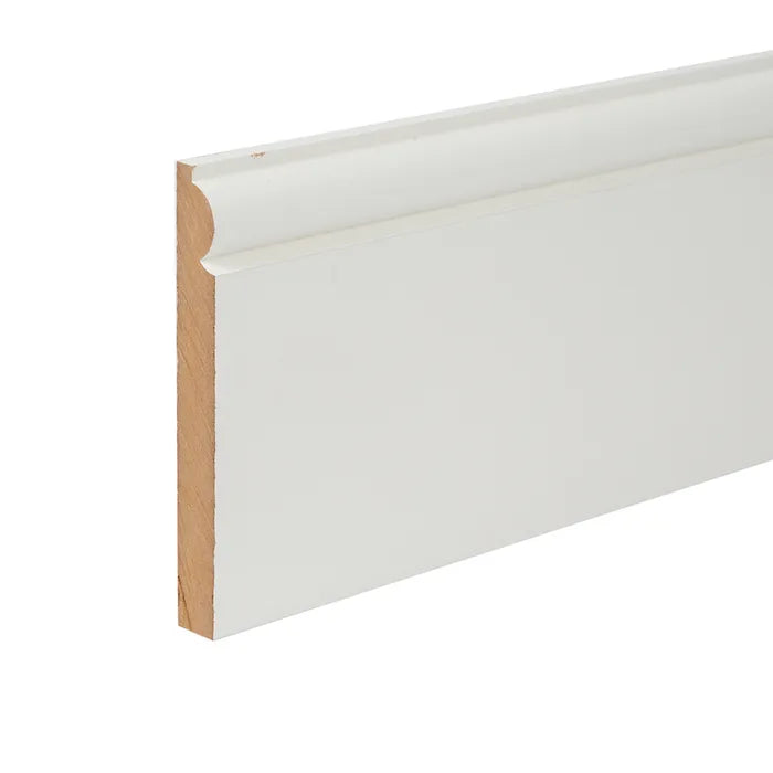 MDF White Primed Torus Skirting 144mm x 18mm x 4.4m