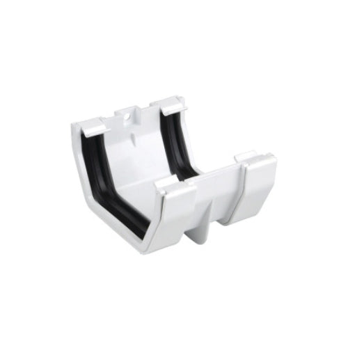 uPVC Square Gutter Union - White